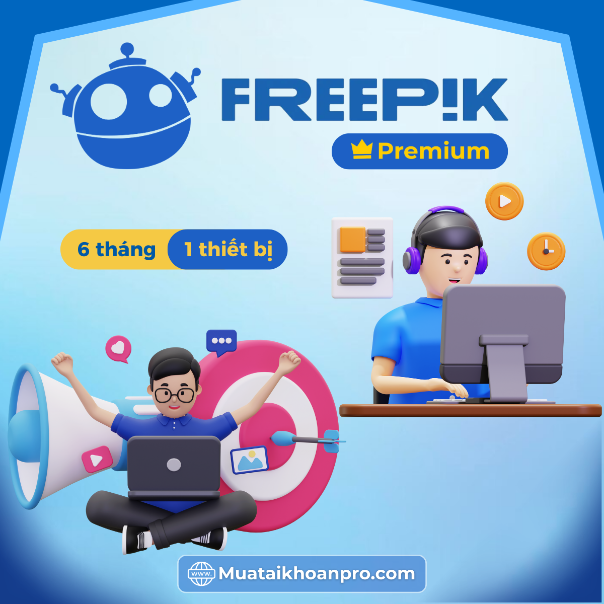 Tài khoản Freepik giá rẻ 1 thiết bị 6 tháng