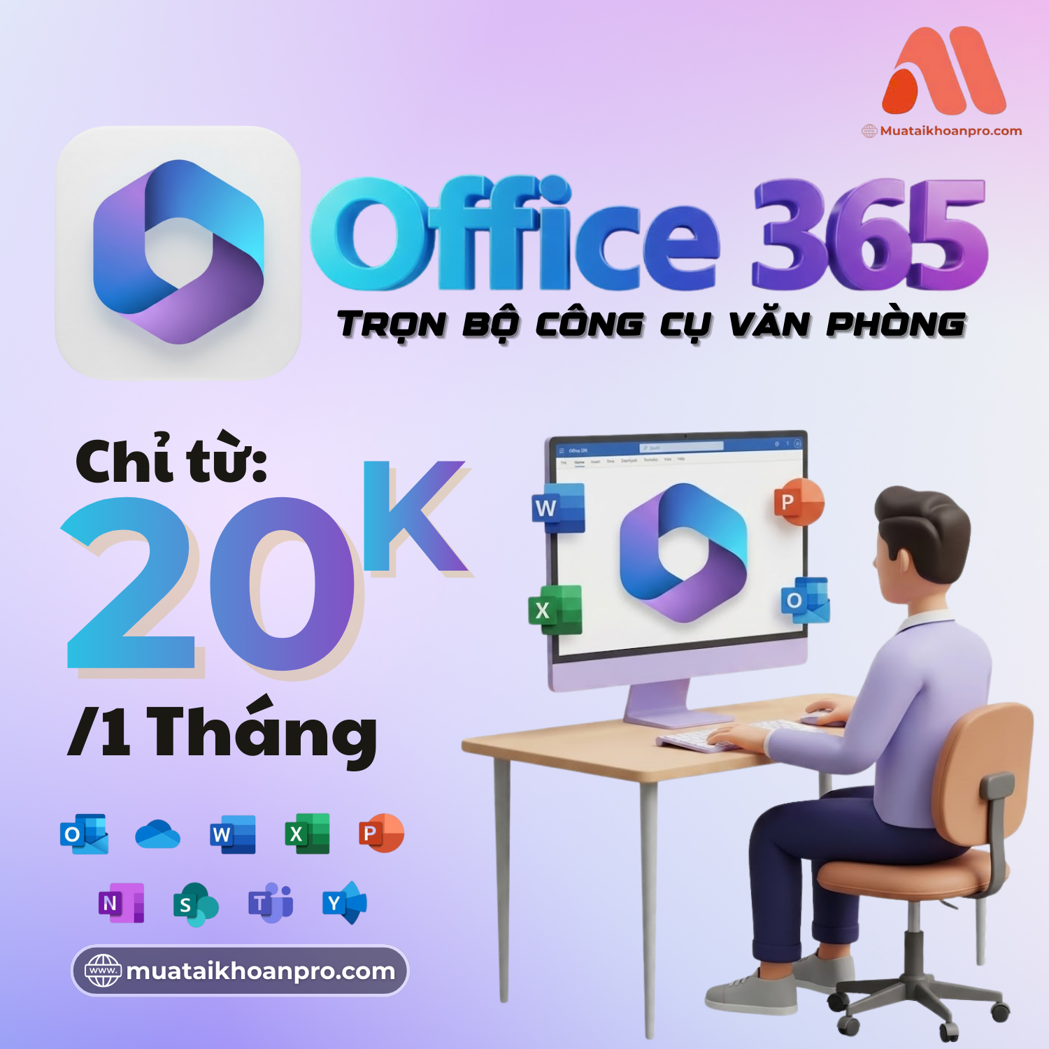 Tài Khoản Office 365 Trọn Bộ Ứng Dụng Bản Quyền 1 Năm